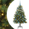 vidaXL Kunstmatige Scharnier Kerstboom met Cones Groen 150 cm