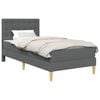 vidaXL Bedframe met matras Donkergrijs 90 x 190 cm Stof