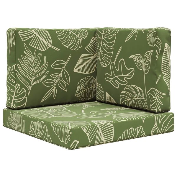 vidaXL Buiten bankkussen 3 pcs Bladontwerp Polyester