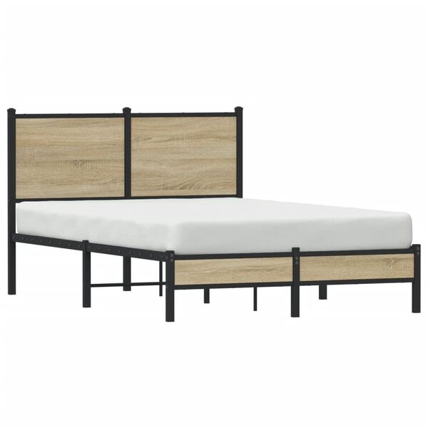 vidaXL Bedframe zonder matras metaal sonoma eikenkleurig 120x200 cm