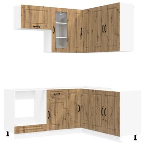 vidaXL Keukenblok KALMAR 8 st Artisanaal eiken Bewerkt hout