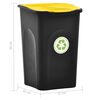 vidaXL Vuilnisbak met scharnierdeksel 50 L zwart en geel