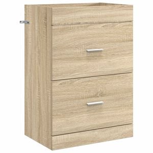 vidaXL Badkamer Onder Wasbak Kast Sonoma Eiken 56 x 37,5 x 81 cm