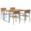 vidaXL Tuin eettafelset 5 st Grijs Massief Acaciahout