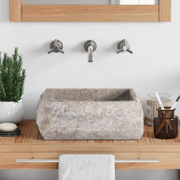 vidaXL Gootsteen 30x30x13 cm marmer grijs