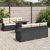 vidaXL Tuin Sofa Set met opslag 7 pcs Zwart Poly riet
