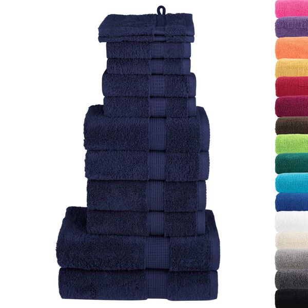 vidaXL 12-delige Handdoekenset SOLUND 600 g/m&sup2; marineblauw
