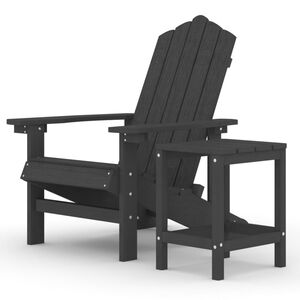 vidaXL Tuinstoel Adirondack met tafel HDPE antracietkleurig