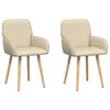 vidaXL Eettafelstoelen 2 st Stof Cr&egrave;mekleurig 56,5 x 50 x 87,5 cm