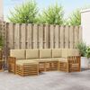 vidaXL Sofa-Sets 6 pcs Natuurlijk en Beige Massief Acaciahout