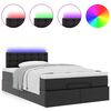 vidaXL Ottoman bed met matrassen en LED's 120x200cm kunstleer zwart