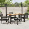 vidaXL Tuin eettafelset 5 pcs Zwart poly rattan