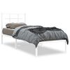 vidaXL Bedframe met hoofdbord zonder matras metaal wit 75x190 cm