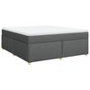 vidaXL Boxspring met matras stof donkergrijs 180x200 cm