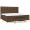 vidaXL Boxspring met matras stof donkerbruin 200x200 cm