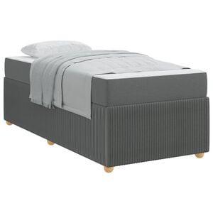 vidaXL Bedframe met matras Donkergrijs 80 x 200 cm Stof