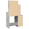 vidaXL Kaptafel met kastje 80x35x132 cm betongrijs