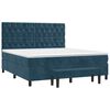 vidaXL Boxspring met matras fluweel donkerblauw 160x200 cm