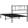 vidaXL Bedframe met hoofdbord metaal zwart 80x200 cm