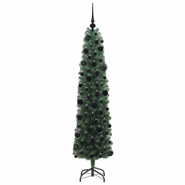 vidaXL Kunstkerstboom Groen 180 cm PVC en Staal en Kunststof