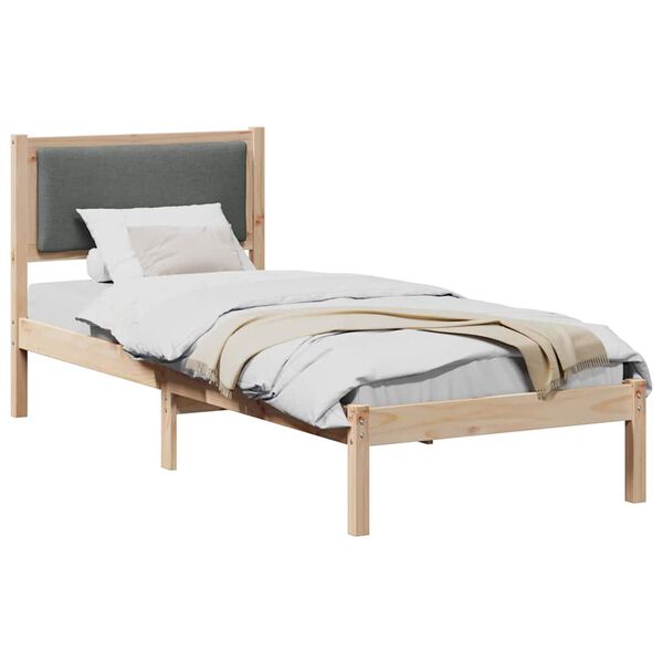 vidaXL Bedframe Donkergrijs 80 x 190 cm Massief grenenhout