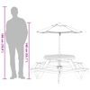 vidaXL Picknicktafel voor 4 kinderen met parasol zeshoekig vurenhout