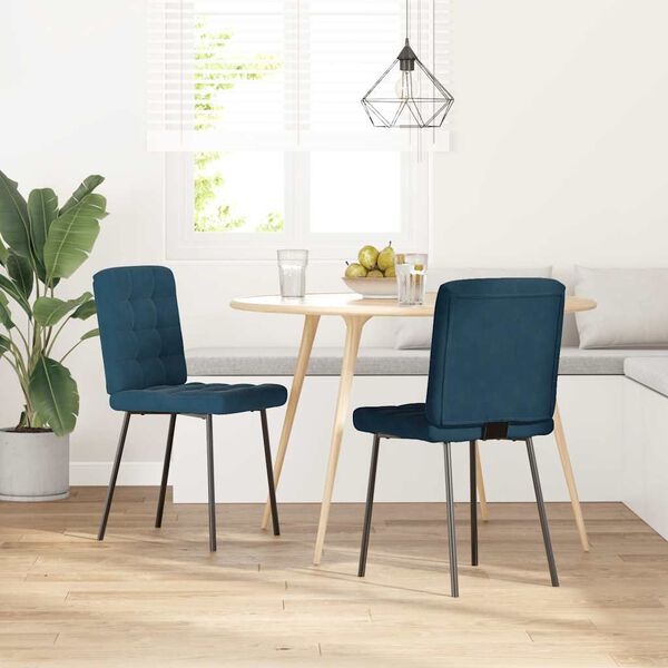 vidaXL Eetkamerstoelen 2 st fluweel blauw