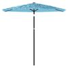 vidaXL Parasol met stalen paal 268x268x226 cm blauw