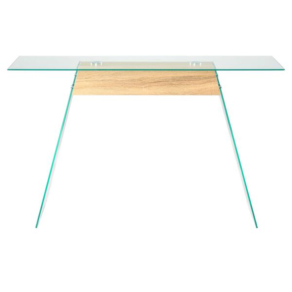 vidaXL Wandtafel 120x30x76 cm MDF en glas eikenkleur