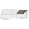 vidaXL Kippenhok met 1 deur 3 st Zilver 600x200x200cm Staal en PE