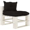 vidaXL 6-delige Loungeset met zwarte kussens pallet hout