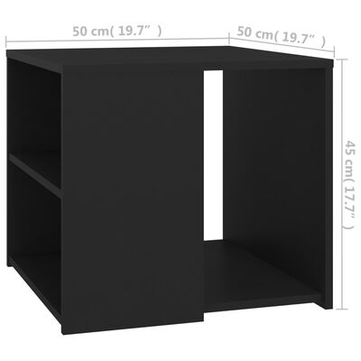 vidaXL Bijzettafel 50x50x45 cm spaanplaat zwart