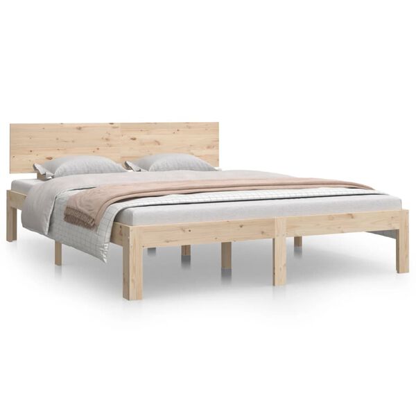 vidaXL Bedframe massief grenenhout 140x190 cm