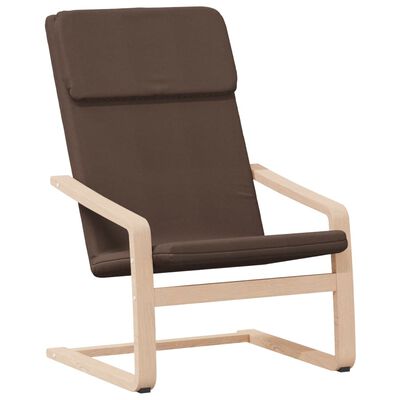 vidaXL Relaxstoel met voetenbank stof donkerbruin