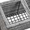 vidaXL Plantenbak verhoogd met 3 potten 72x25x50 cm poly rattan grijs