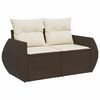 vidaXL 10-delige Loungeset met kussens poly rattan bruin
