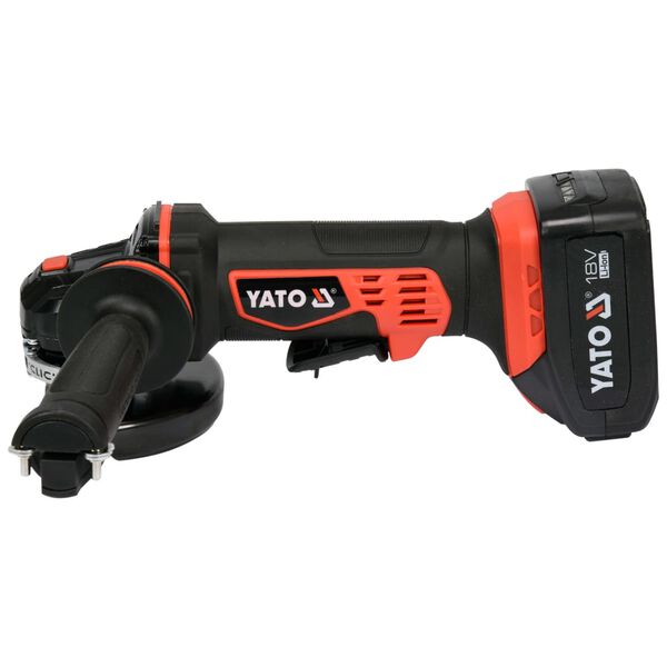 YATO Haakse slijperset met 2x3,0 Ah Li-ion-accu's 18 V 125 mm
