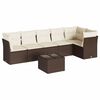 vidaXL 7-delige Loungeset met kussens poly rattan bruin