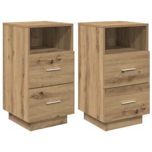 vidaXL Nachtkastjes 2 st met 2 lades 36x36x68 cm artisanaal eiken