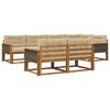 vidaXL Buiten bankenset met kussen 7 pcs Natuurlijk en Beige