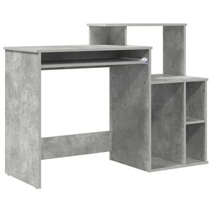 vidaXL Bureau met lade Beton Grijs 120,5 x 44 x 88,5 cm Bewerkt hout