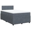 vidaXL Boxspring met matras fluweel donkergrijs 120x200 cm