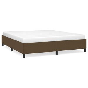 vidaXL Bedframe zonder matras stof donkerbruin 160x200 cm
