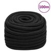 vidaXL Boottouw 20 mm 100 m polypropeen zwart