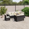 vidaXL 9-delige Loungeset met kussens poly rattan zwart
