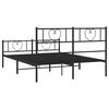 vidaXL Bedframe met hoofd- en voeteneinde metaal zwart 150x200 cm