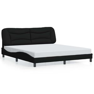 vidaXL Bedframe zonder matras "Hvar" stof zwart 180x200 cm