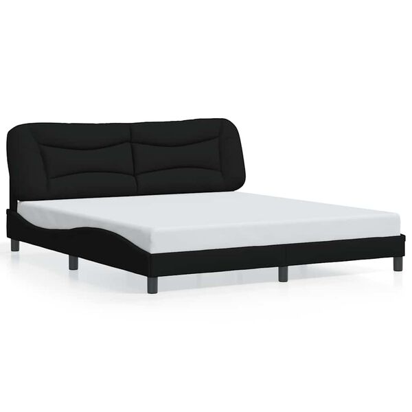 vidaXL Bedframe zonder matras "Hvar" stof zwart 180x200 cm