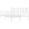 vidaXL Bedframe met hoofd- en voeteneinde metaal wit 120x200 cm