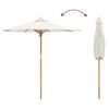 vidaXL Tuinparasol Cr&egrave;me Wit &Oslash; 270 x 260 cm Bamboe